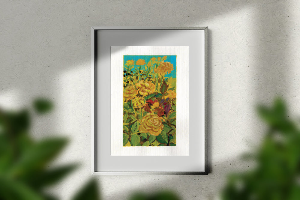 Yellow Roses, an Original Art Print