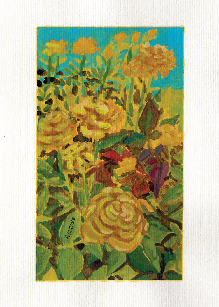 Yellow Roses, an Original Art Print