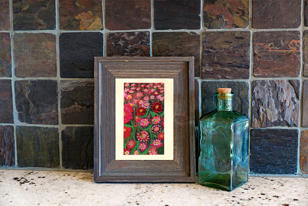 Zinnias, an Original Art Print